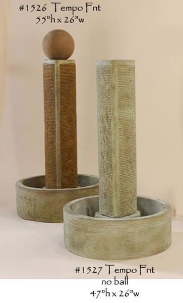 Tempo Outdoor Cast Stone Garden Fountain No Ball Fountain Tuscan